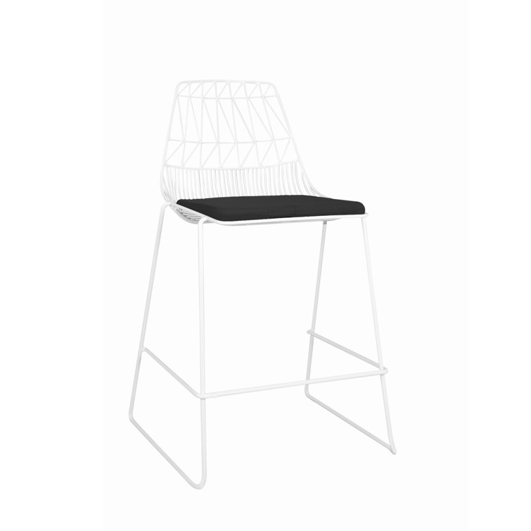 Lucy Black Metal Saddle Style Counter Stool