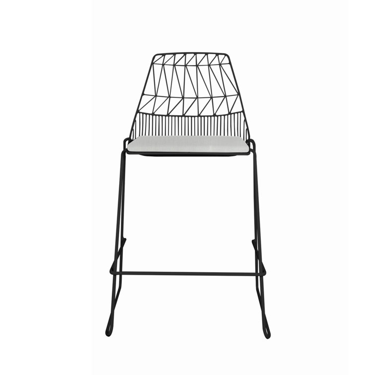 Lucy Black Metal Saddle Style Counter Stool