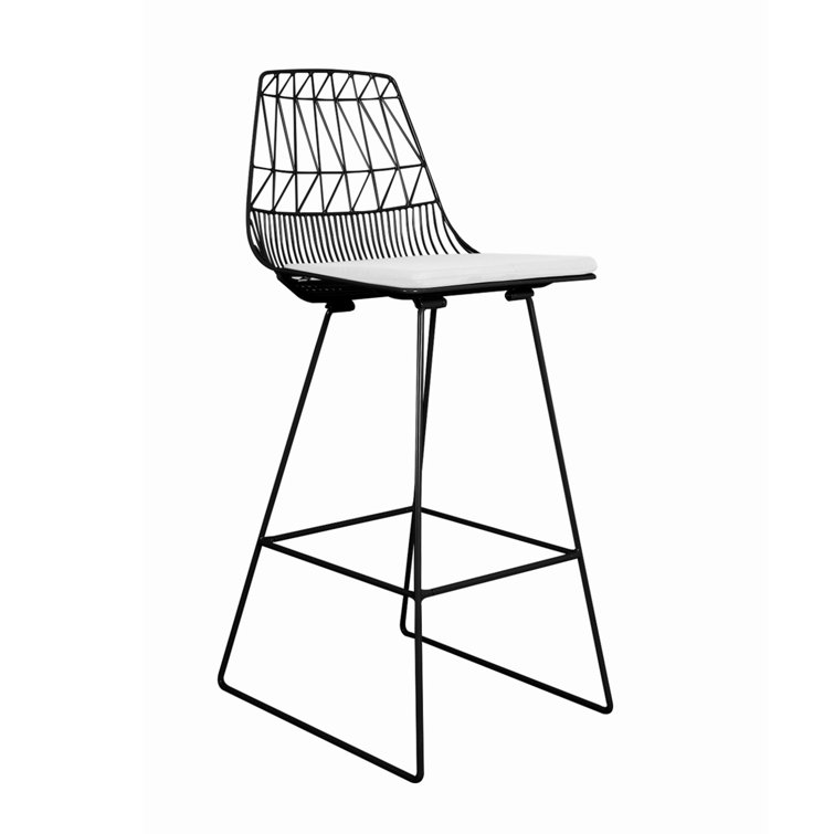 Lucy Black Metal Saddle Style Counter Stool