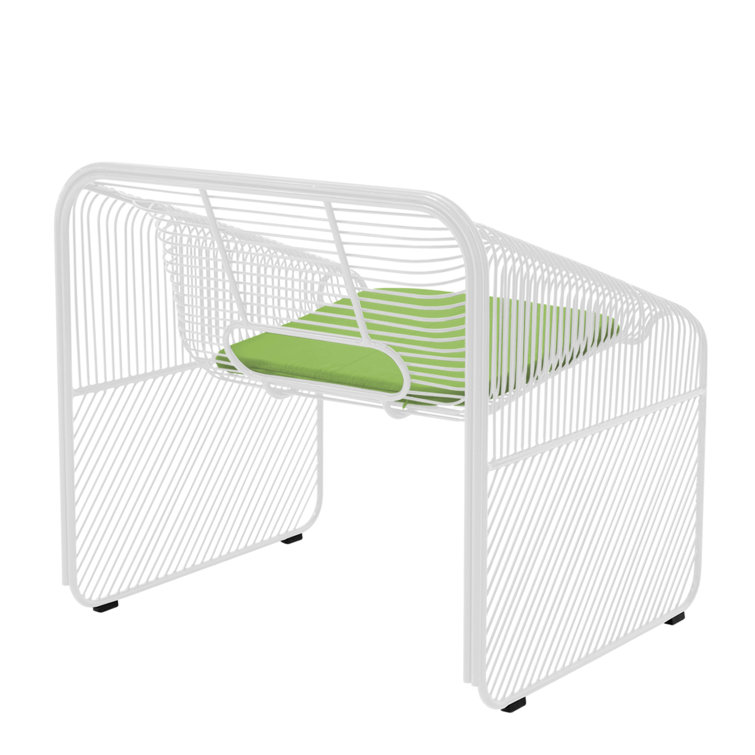 White Wire Frame Outdoor Lounge Chair