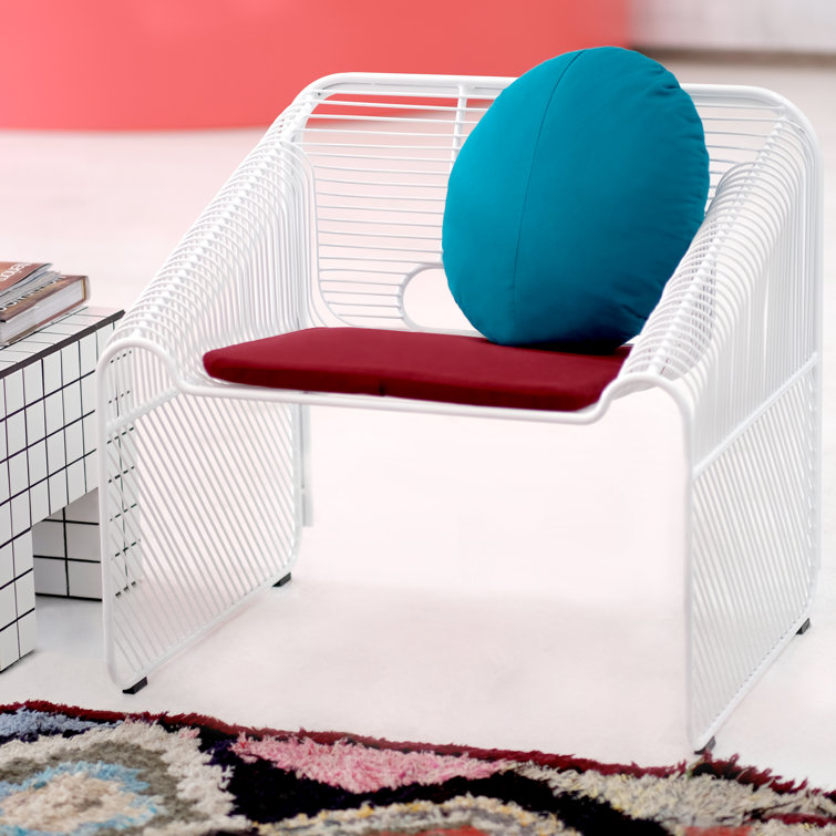 White Wire Frame Outdoor Lounge Chair