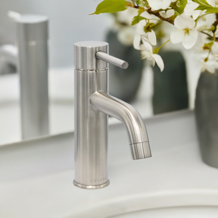 St. Lucia Brushed Nickel Single Hole Bathroom Faucet