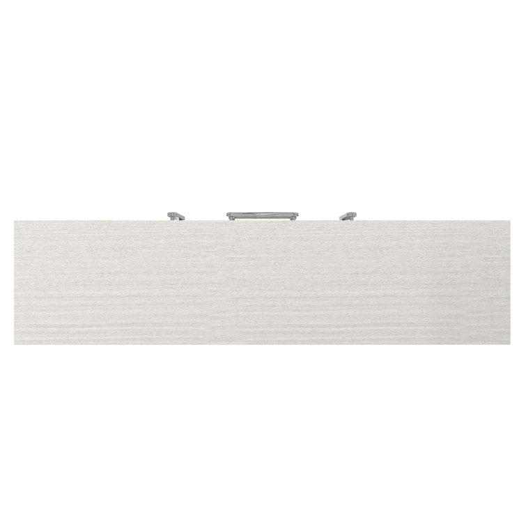 Cream and Silver 76'' Ash Wood Sideboard with Steel Accents