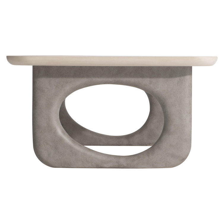 Beige and Gray Rectangular Wood Cocktail Table