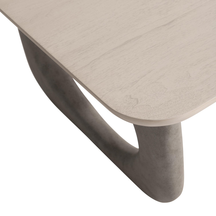 Beige and Gray Rectangular Wood Cocktail Table
