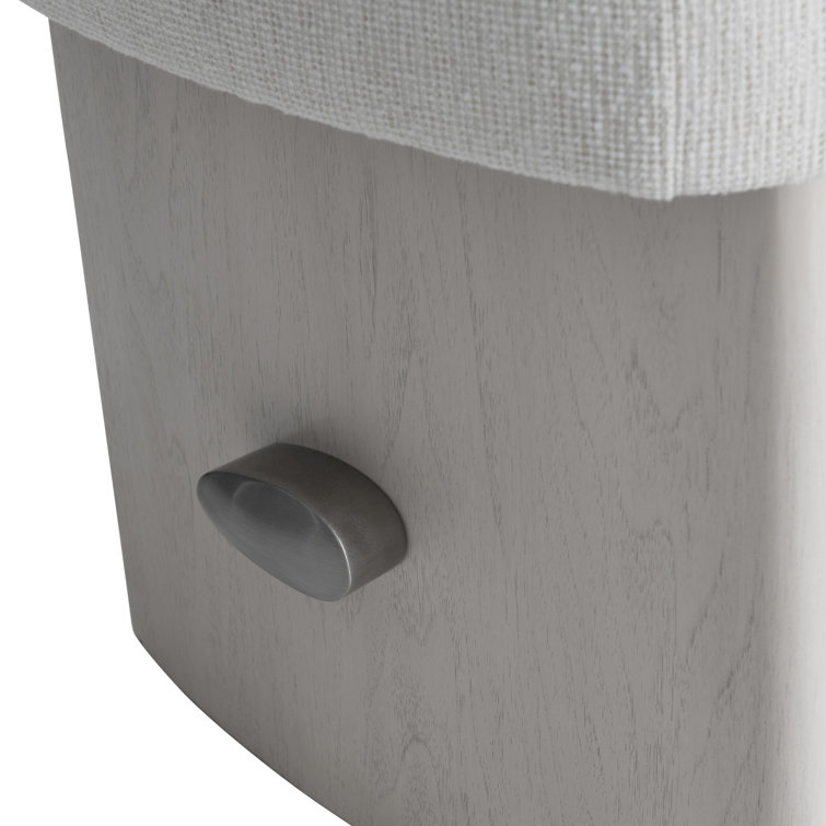 Sereno Cream Upholstered Bench with Nickel Stretcher