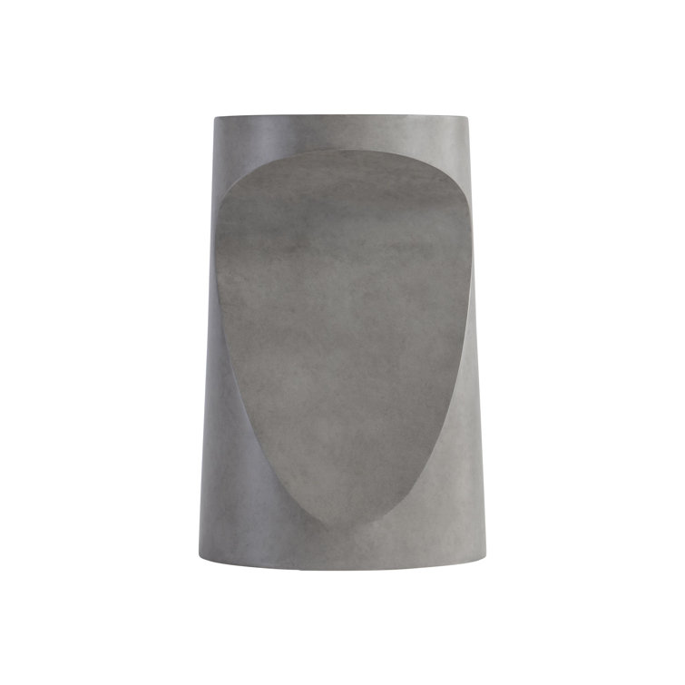 Gray Faux Stone Contemporary Hourglass End Table