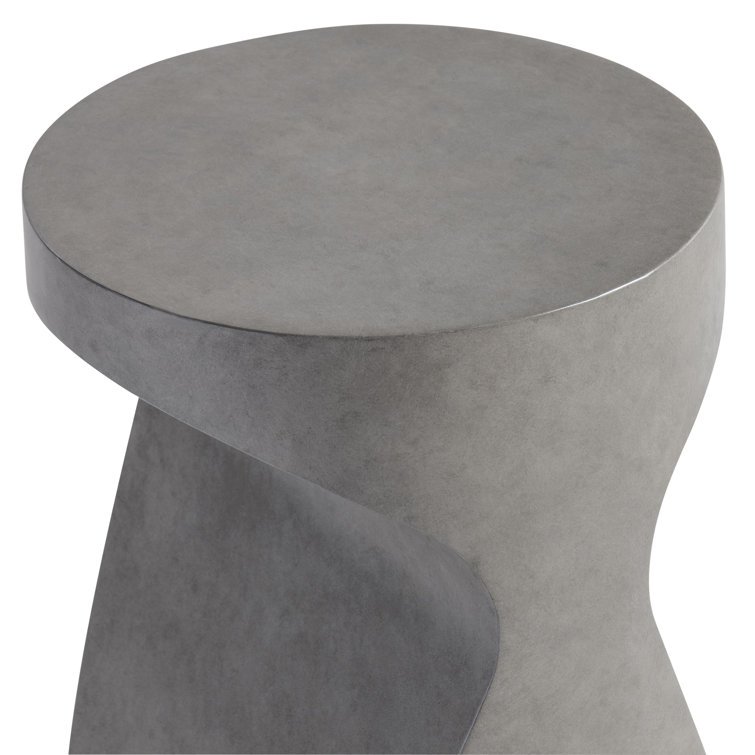 Gray Faux Stone Contemporary Hourglass End Table