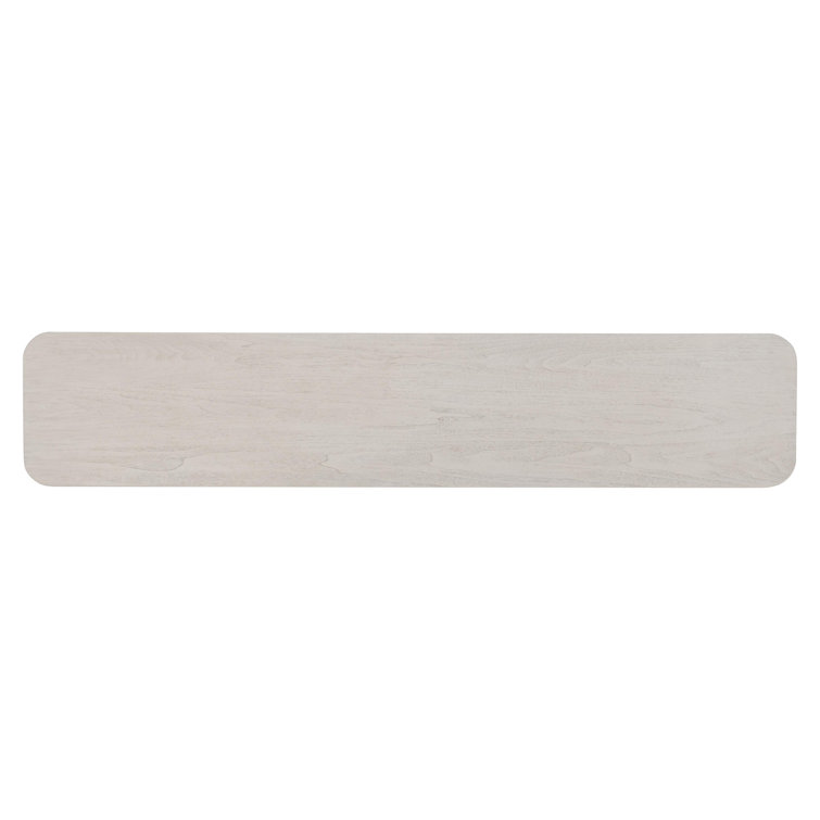 Sereno 80'' Beige and Gray Wood Console Table with Metal Stretcher