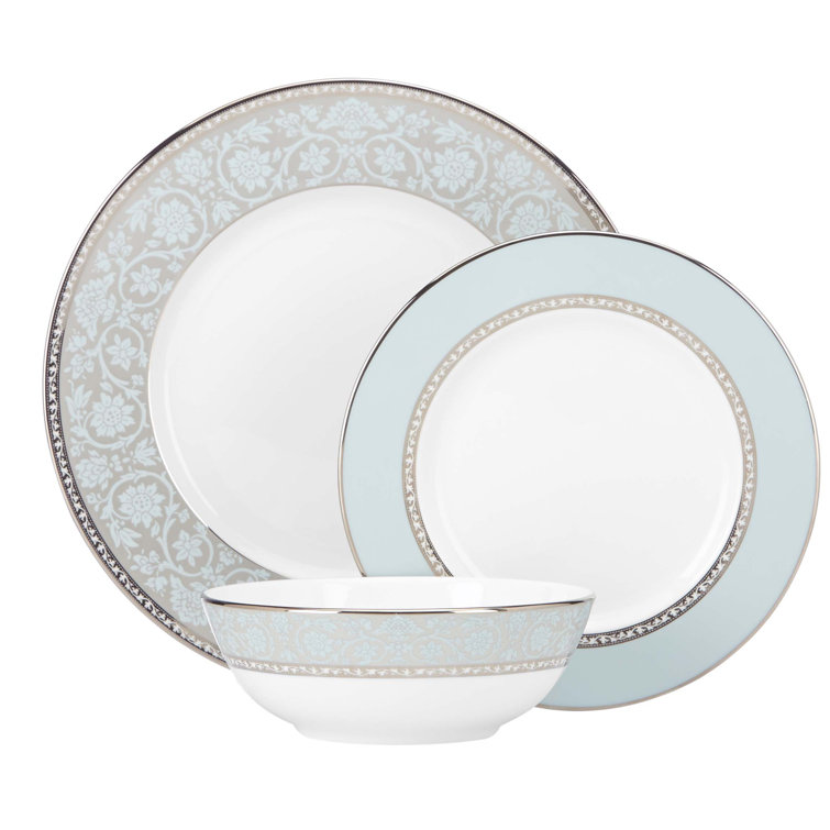 Westmore Serene Blue and White Porcelain 3-Piece Place Setting