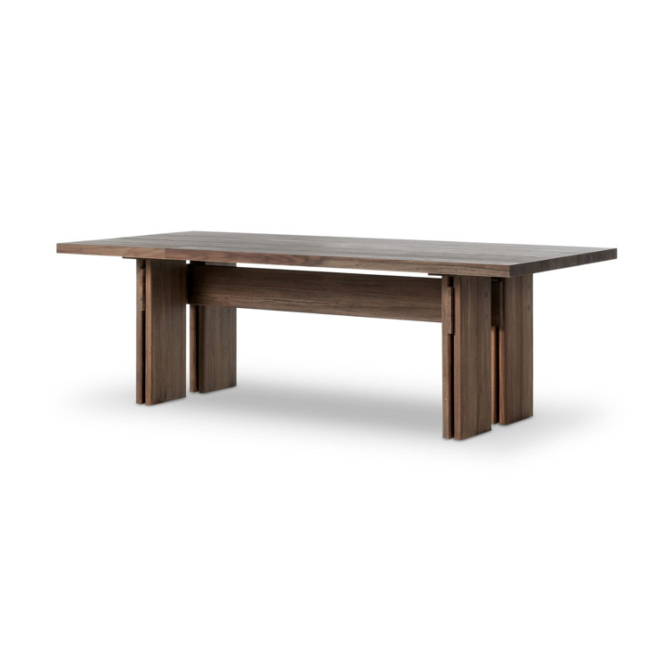 96" Stained Toasted Brown Solid Teak Outdoor Dining Table