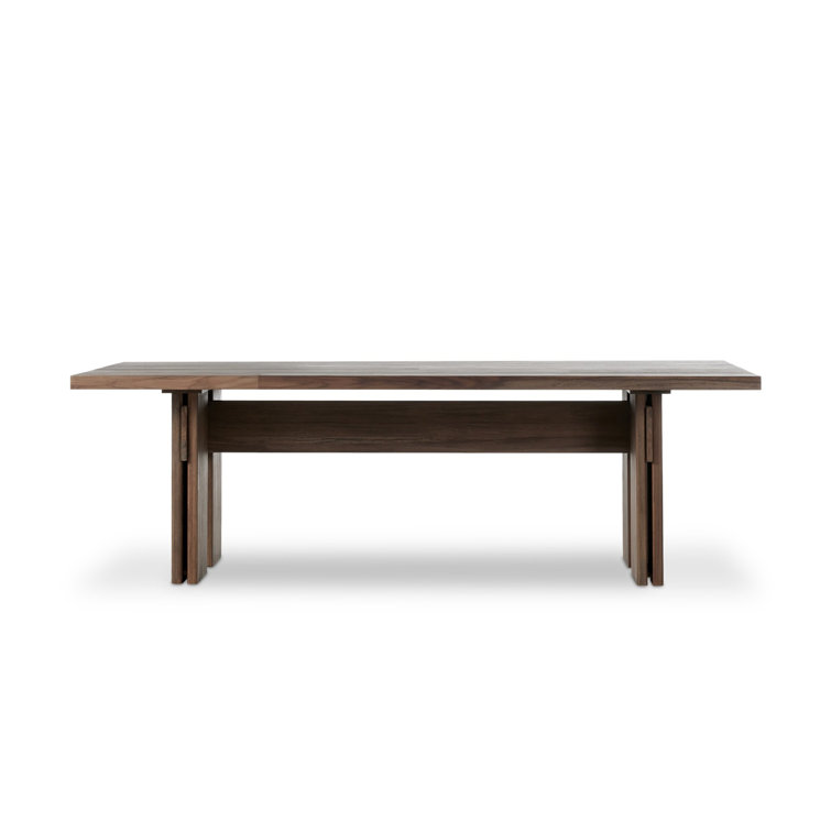 96" Stained Toasted Brown Solid Teak Outdoor Dining Table