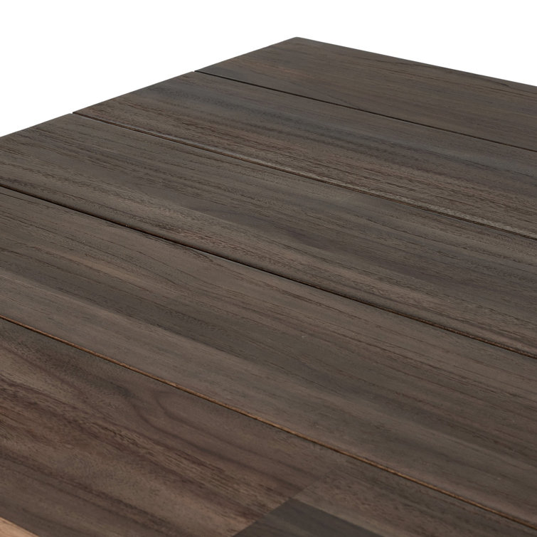 96" Stained Toasted Brown Solid Teak Outdoor Dining Table