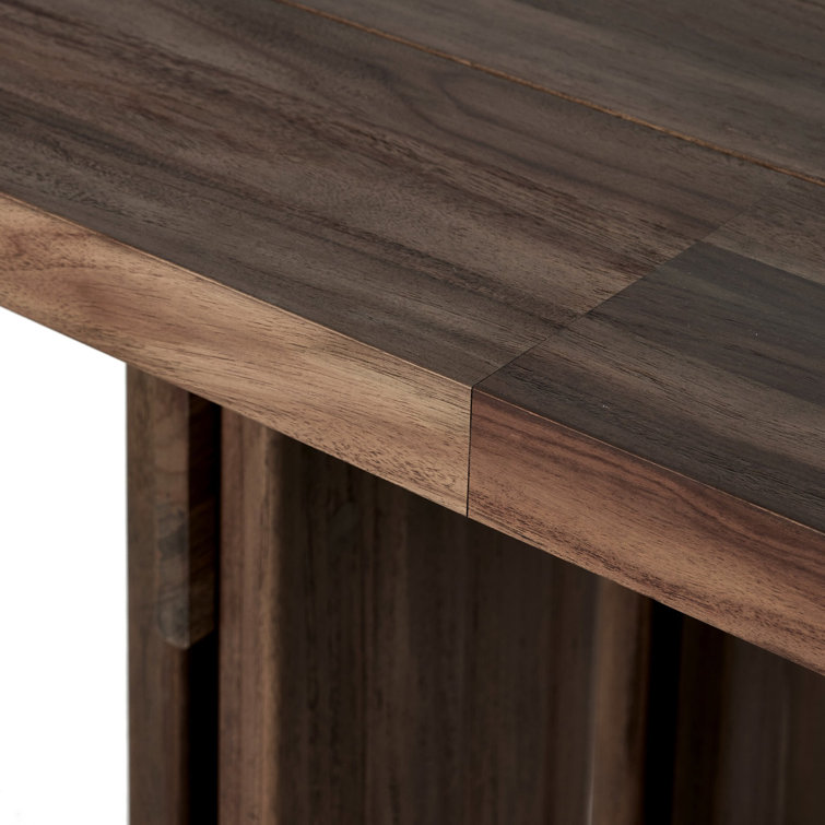 96" Stained Toasted Brown Solid Teak Outdoor Dining Table