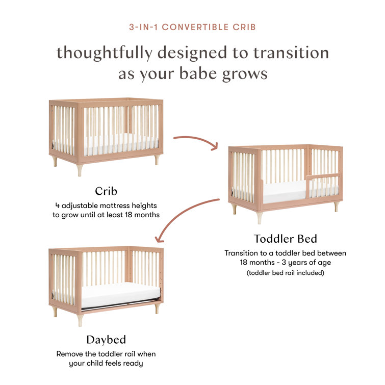 Canyon and Washed Natural Pine Convertible Crib