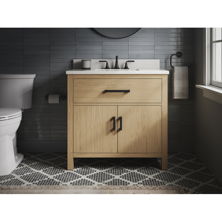 Kresla 30" Light Oak Bathroom Vanity with Quartz Top