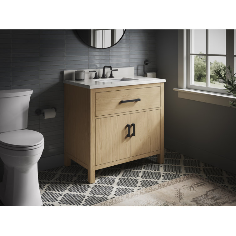 Kresla 30" Light Oak Bathroom Vanity with Quartz Top