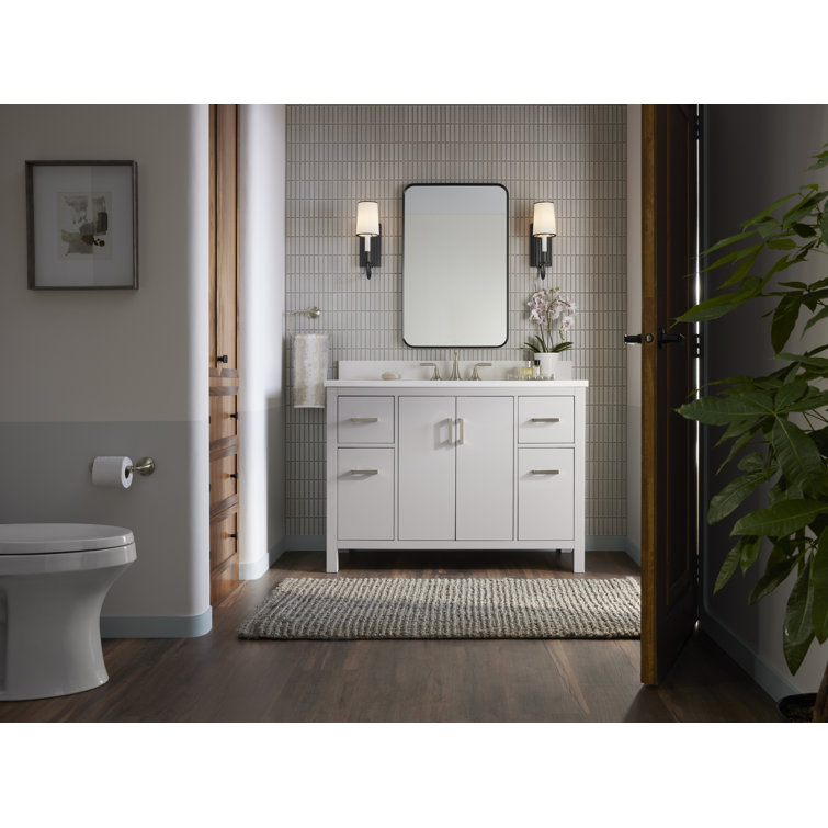 Kresla 48" White Freestanding Bathroom Vanity with Quartz Top