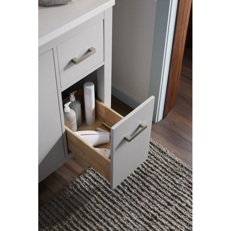 Kresla 48" White Freestanding Bathroom Vanity with Quartz Top