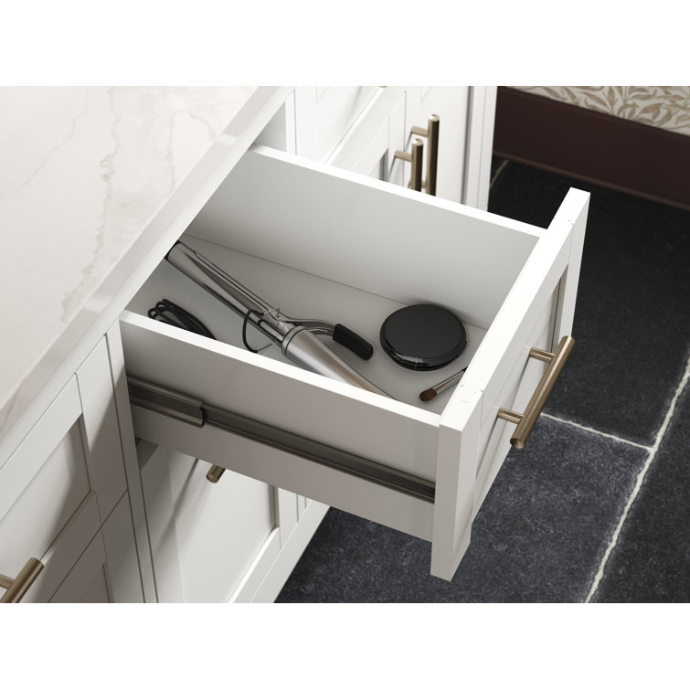 Hadron 49" White Mahogany Bathroom Vanity with Quartz Top