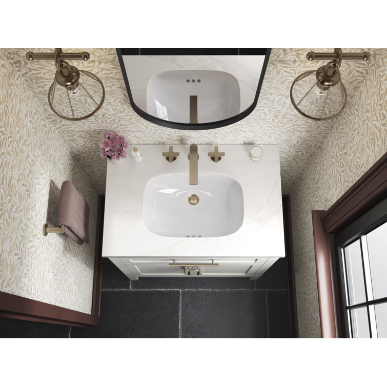 Hadron 31" Atmos Gray Mahogany Bathroom Vanity with Quartz Top