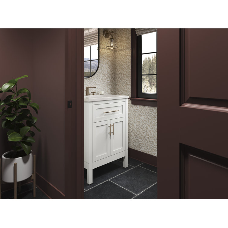Hadron 31" Atmos Gray Mahogany Bathroom Vanity with Quartz Top