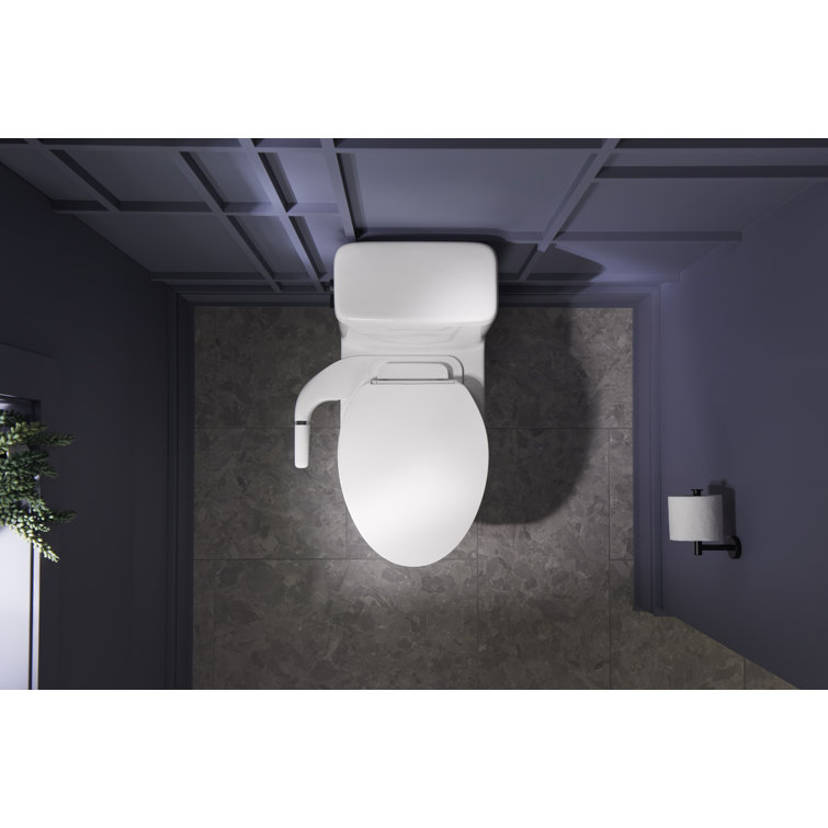 White Manual Bidet Attachment with Dual Self-Cleaning Nozzles