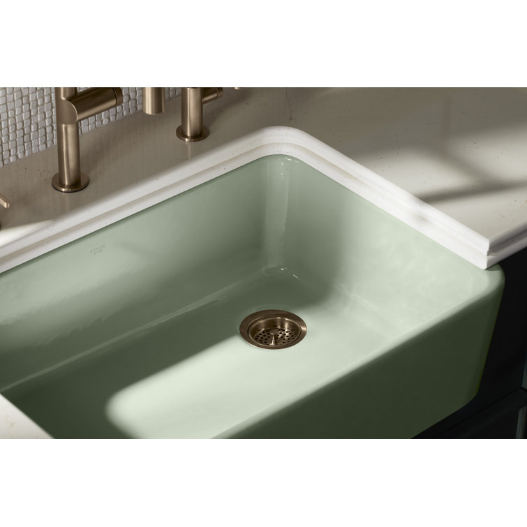 Aspen Green Cast Iron Farmhouse Single Bowl Kitchen Sink