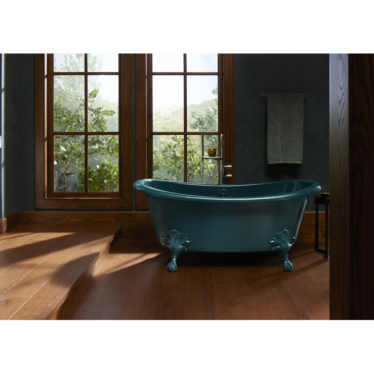 Teal and Green Cast Iron Clawfoot Freestanding Bath