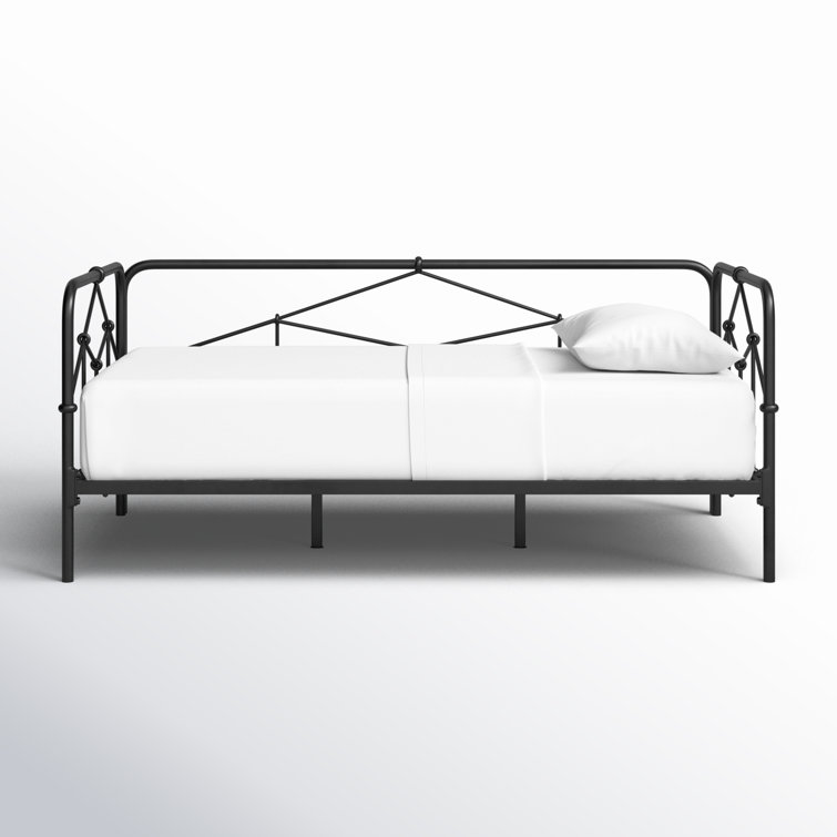 Casey Black Metal Daybed with Rectangular Headboard