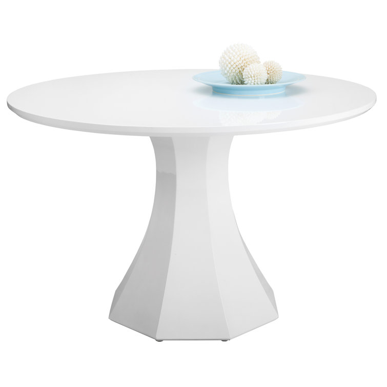Contemporary Sanara 55" Round White Wood Dining Table