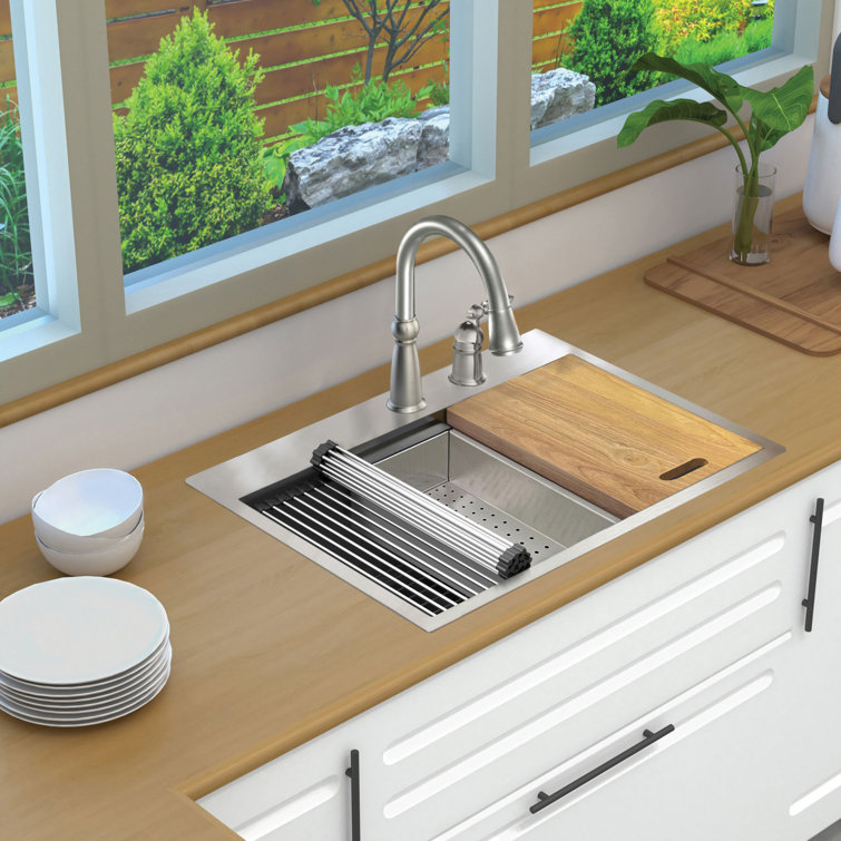 30-Inch Stainless Steel Kitchen Workstation Sink with Accessories