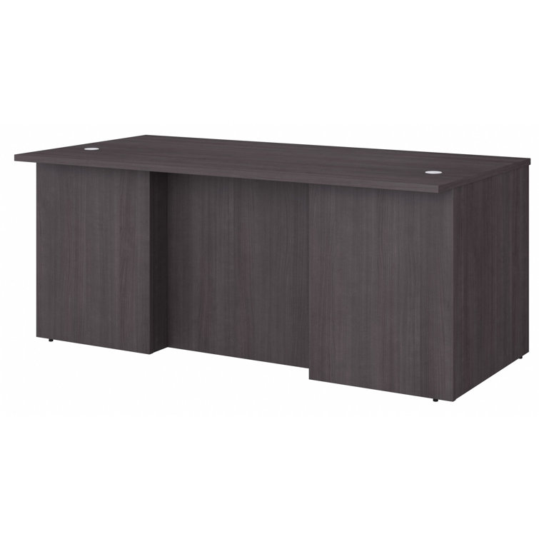 Storm Gray Executive Office Desk with Filing Cabinet