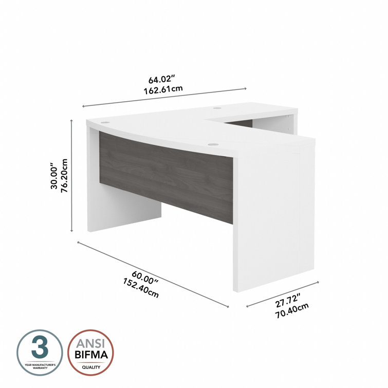 Gray Sand L-Shaped Corner Computer Desk with Wood Finish