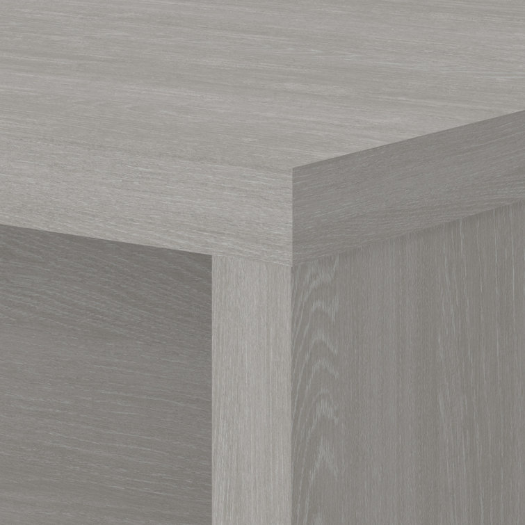 Gray Sand L-Shaped Wood Home Office Desk