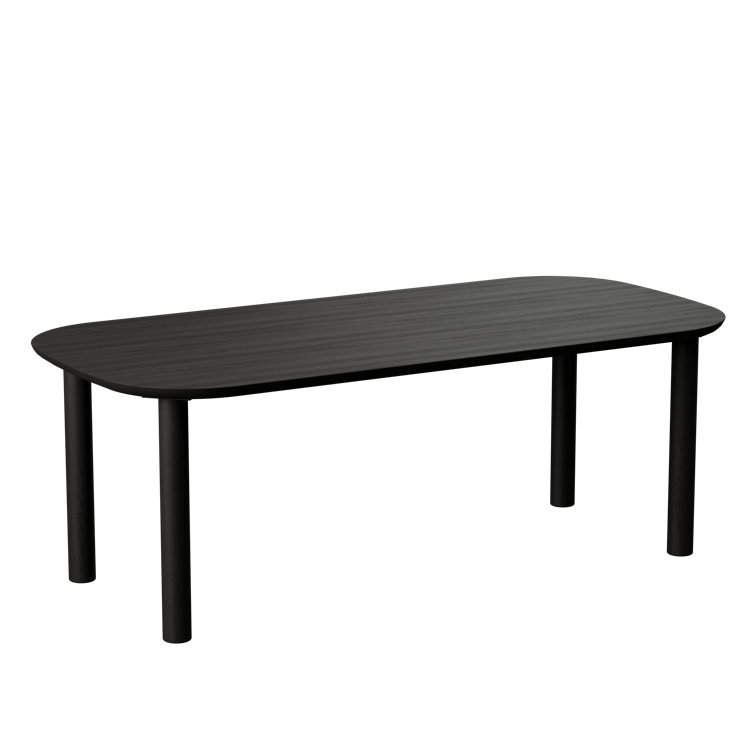 Black Rectangular Solid and MDF Wood Dining Table