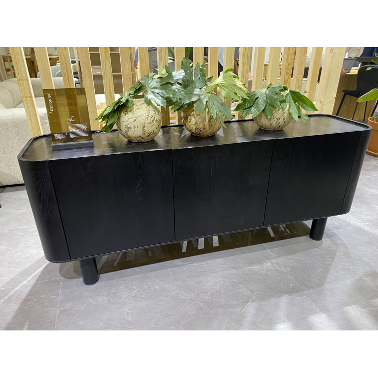 Atlas 71'' Black Wood Minimalist Sideboard