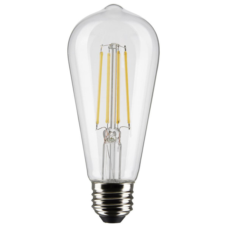 8 Watt Clear ST19 LED Filament Bulb, Warm White, 2-Pack