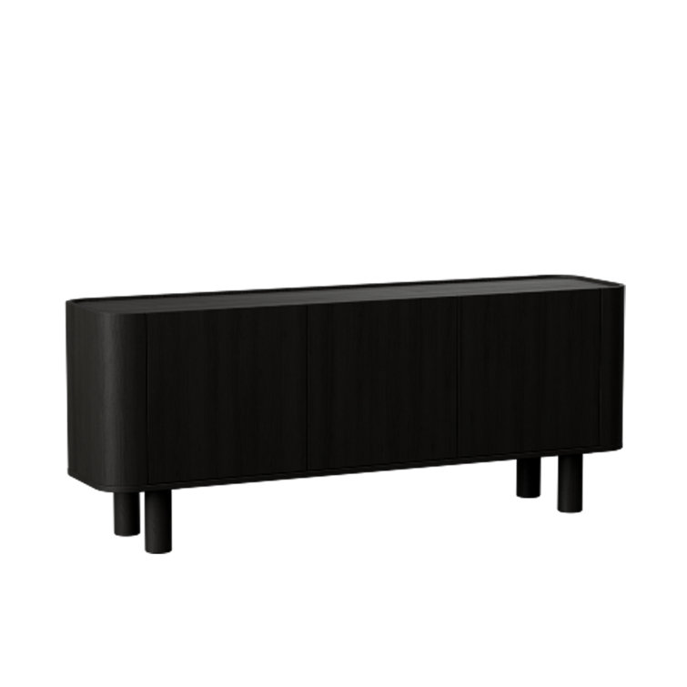 Atlas 71'' Black Wood Minimalist Sideboard