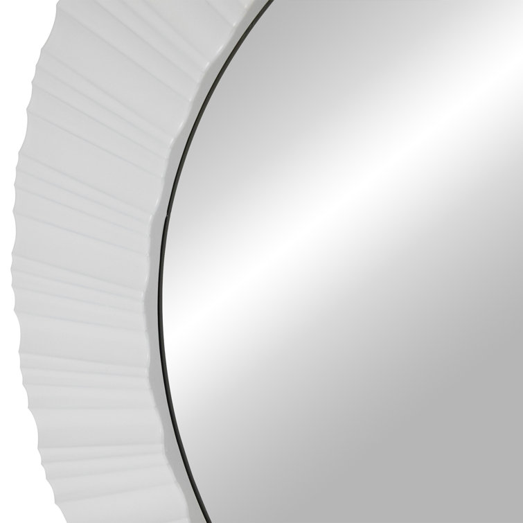 Elegant 20" Gold Fluted Round Wall Mirror
