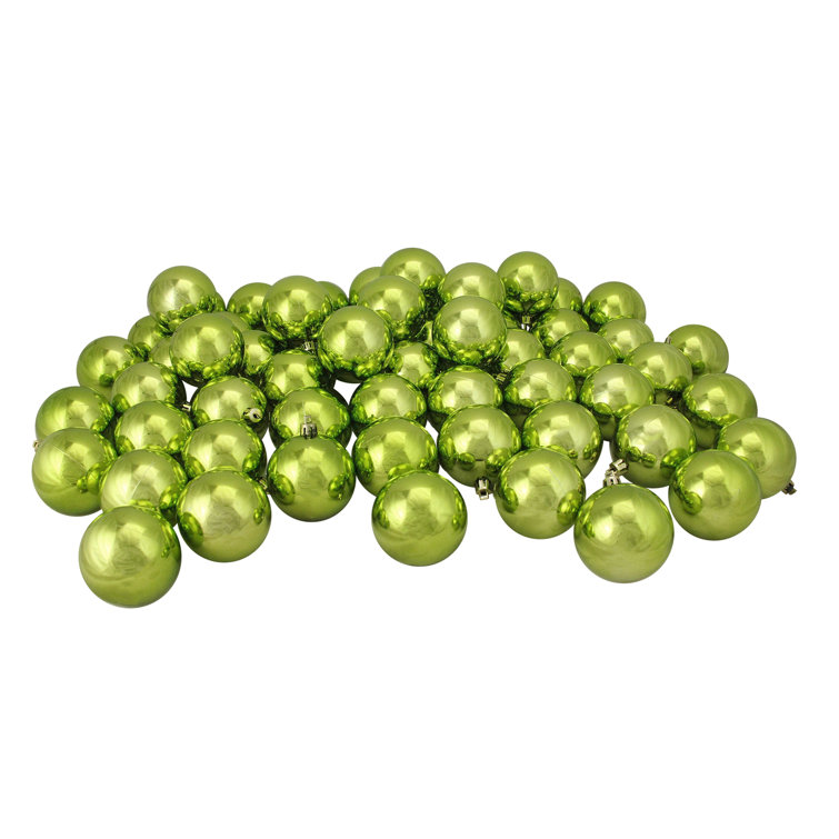 Kiwi Green Shatterproof Plastic Christmas Ball Ornament Set