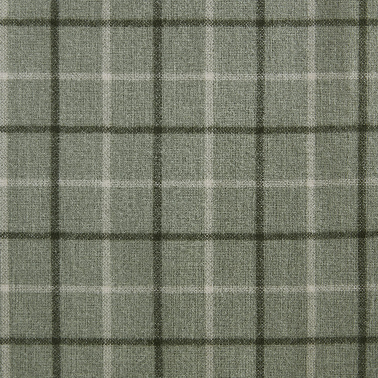 Green Plaid Thermal Fleece Lined Curtain Panel, 50" x 84"