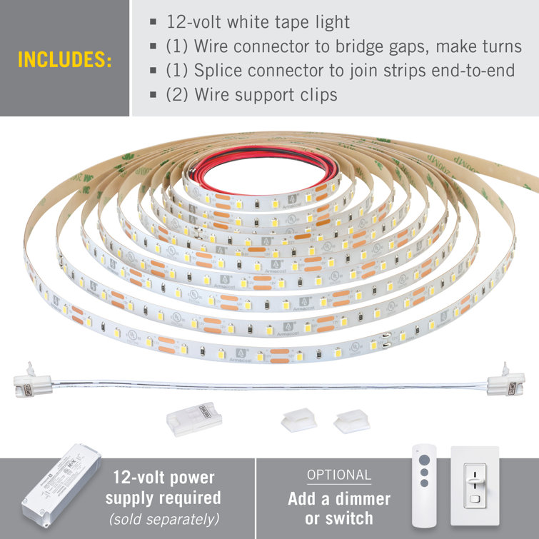 Warm White Flexible LED Under Cabinet Tape Light, 65.6 ft