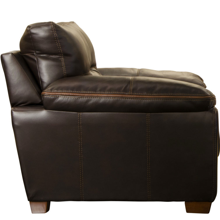 Elegant Hudson Faux Leather Chair in Rich Chocolate, 44in