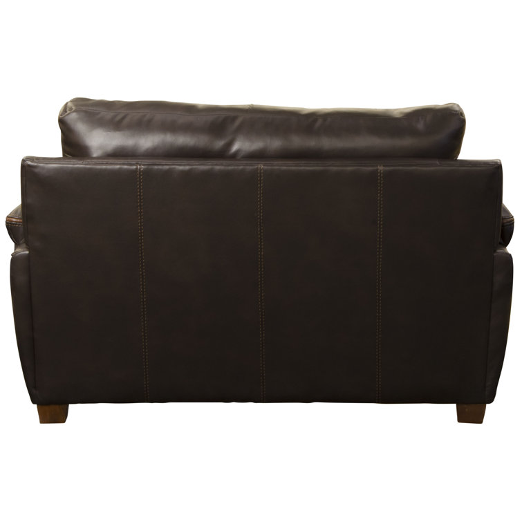 Elegant Hudson Faux Leather Chair in Rich Chocolate, 44in