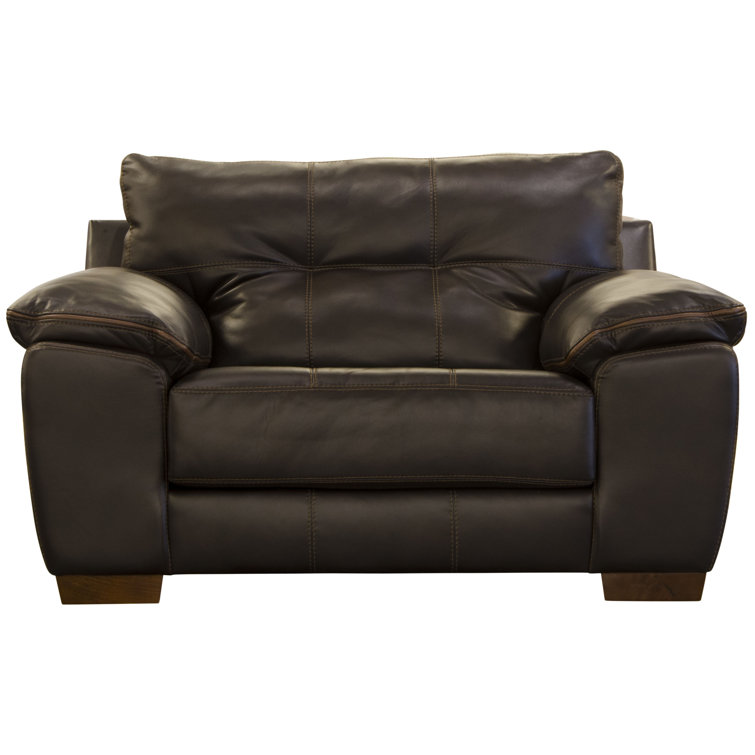 Elegant Hudson Faux Leather Chair in Rich Chocolate, 44in