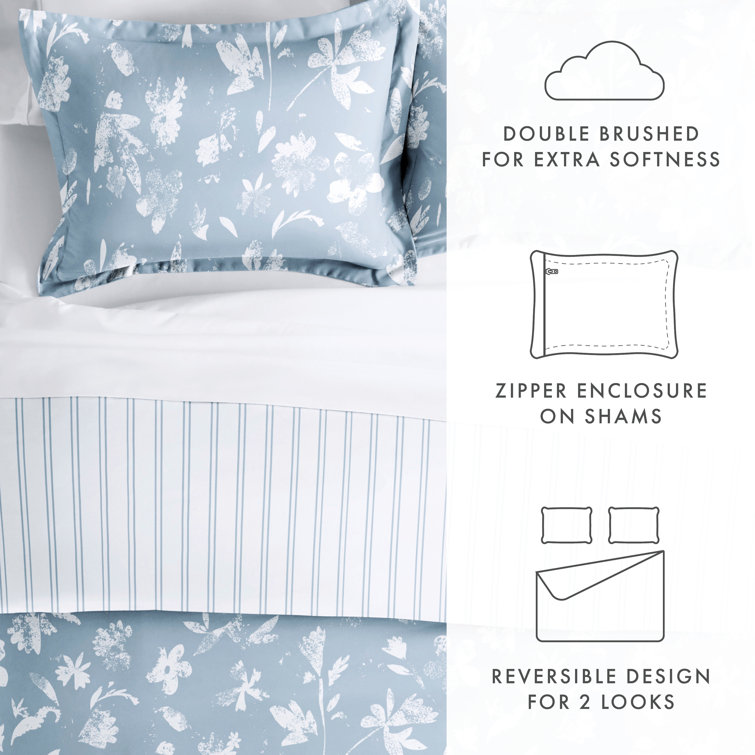 IEnjoy Home Soft Country Home Pattern Reversible Duvet Cover Set