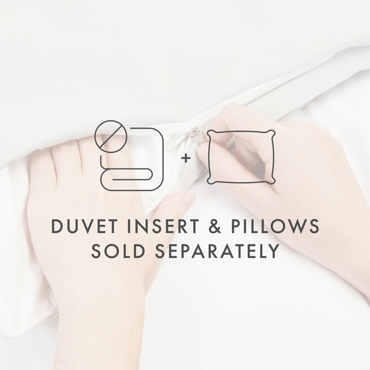 Gray and White Reversible Etched Gate Twin Duvet Cover Set
