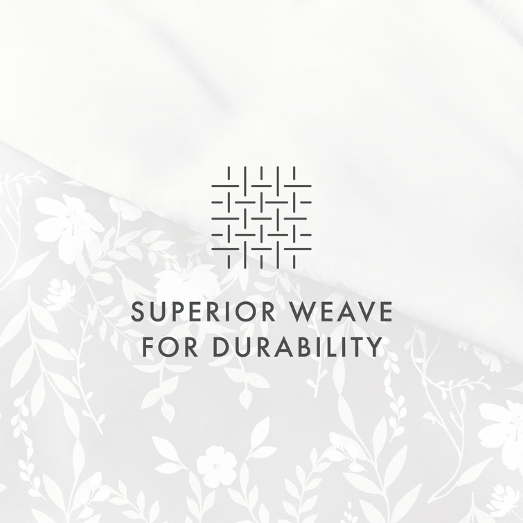 Black Floral Reversible Microfiber Full/Queen Duvet Cover Set