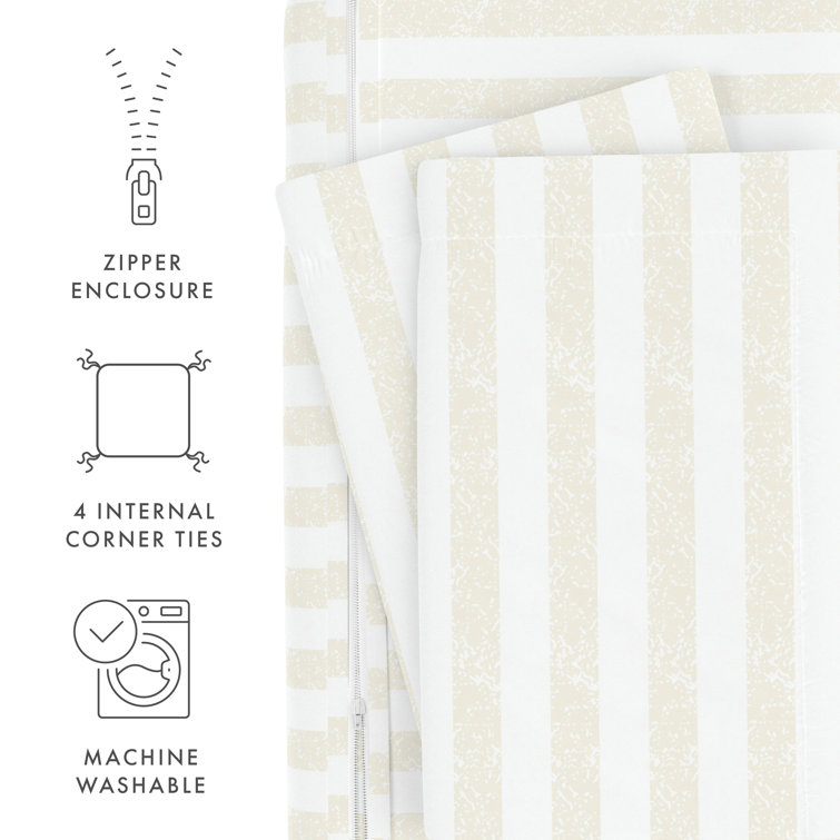 IEnjoy Home Becky Cameron Puffed Rugged Stripe Duvet Cover Set